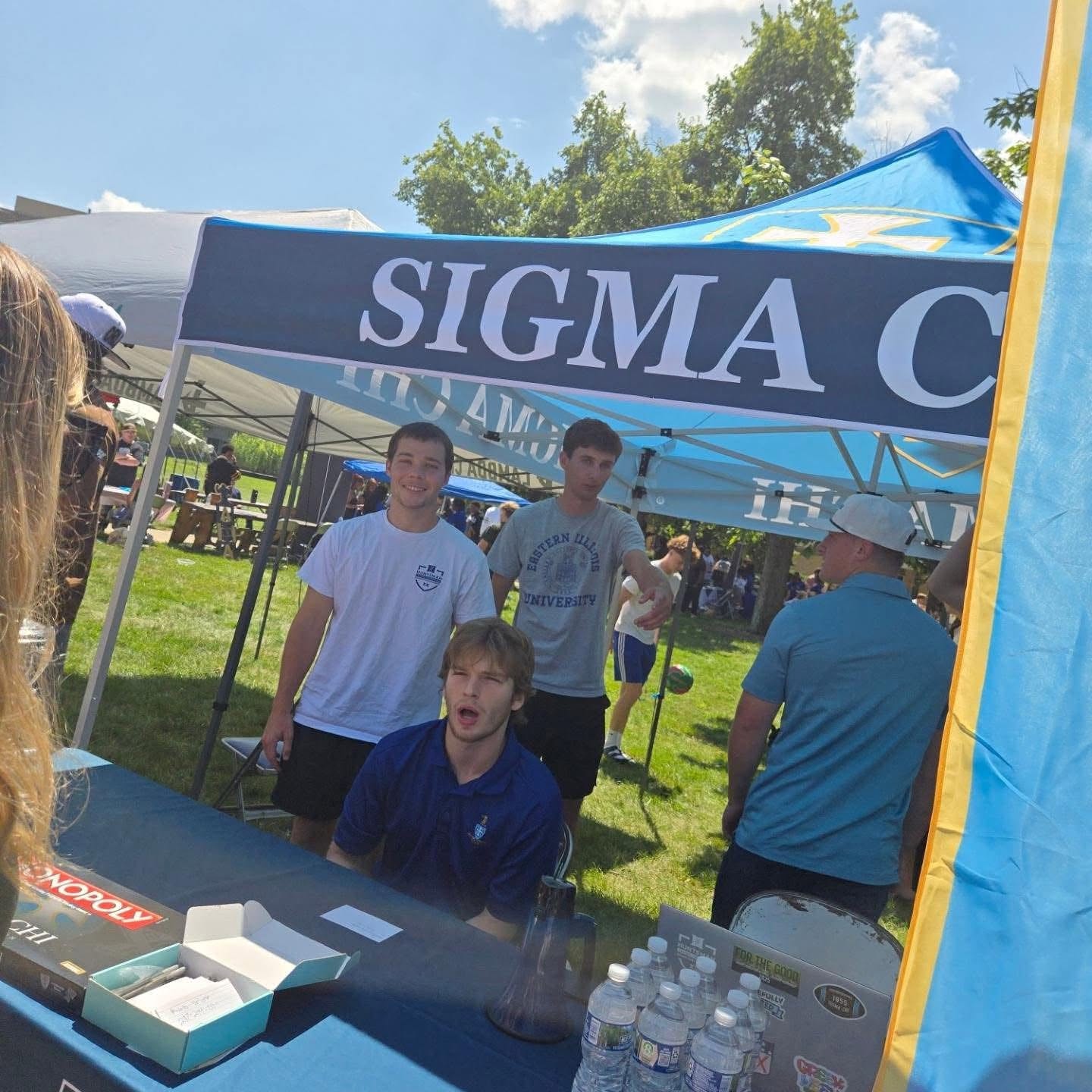 Eta Mu brothers welcoming prospective members at the Fall Rush 2026 campus event